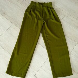 Vintage Apple Green Straight-Cut Green Suit Trousers Pants Size M